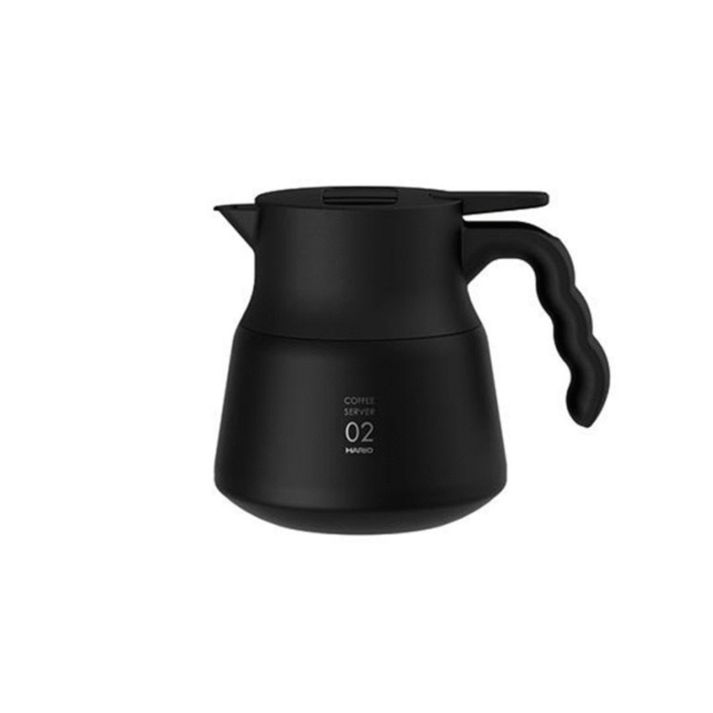 HARIO V60 VHSN系列雙層真空不鏽鋼保溫咖啡壺PLUS 02 600ml(2~5杯)-黑色VHSN-60-B 咖啡分享壺 真空壺 冷熱皆可
