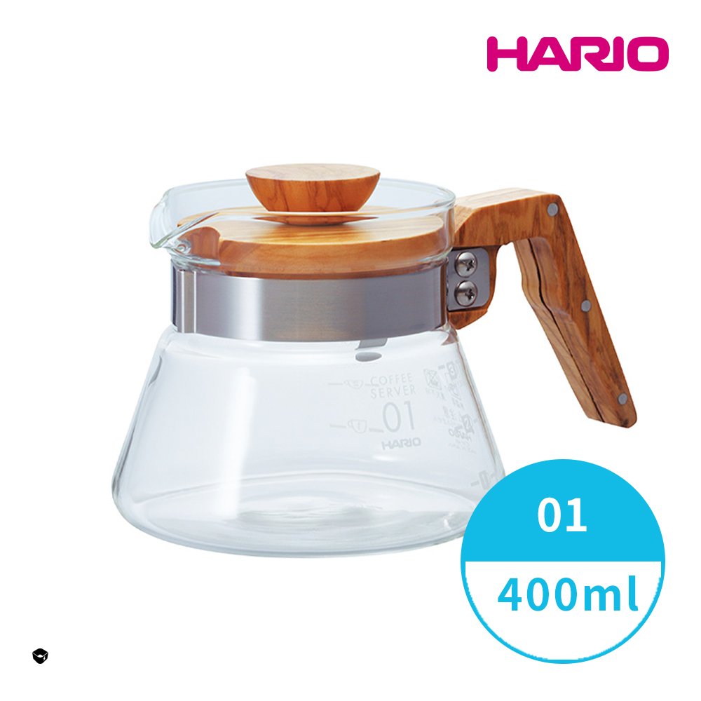 HARIO 【 V60橄欖木好握系列】01原木色咖啡分享壺400ml [VCWN-40-OV]
