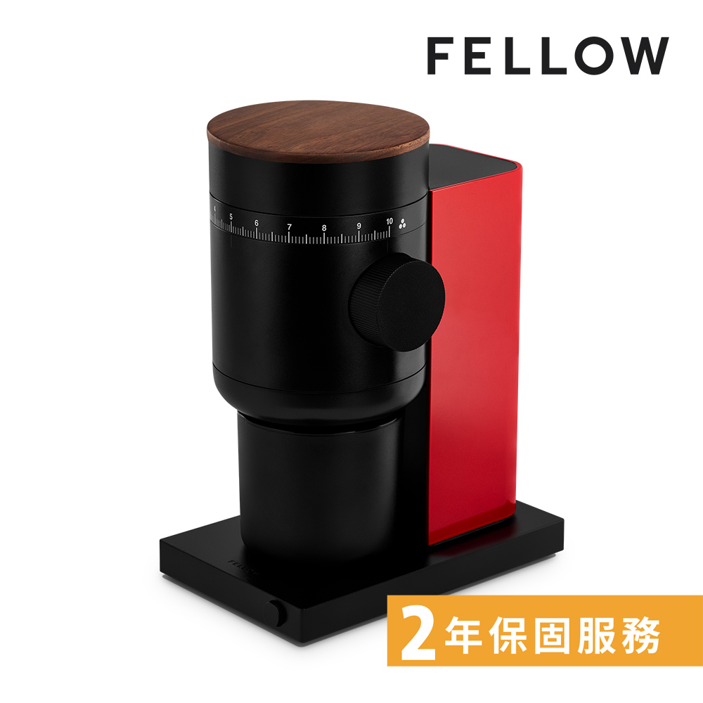 FELLOW Opus 2 錐刀磨豆機 櫻桃紅+胡桃木豆槽蓋 (1222CH-TW)