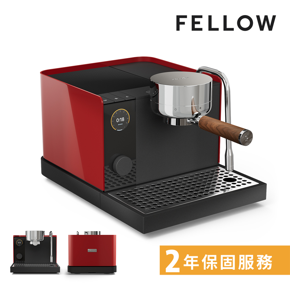 FELLOW Espresso Series 1 半自動義式咖啡機 櫻桃紅(搭配胡桃木把手)