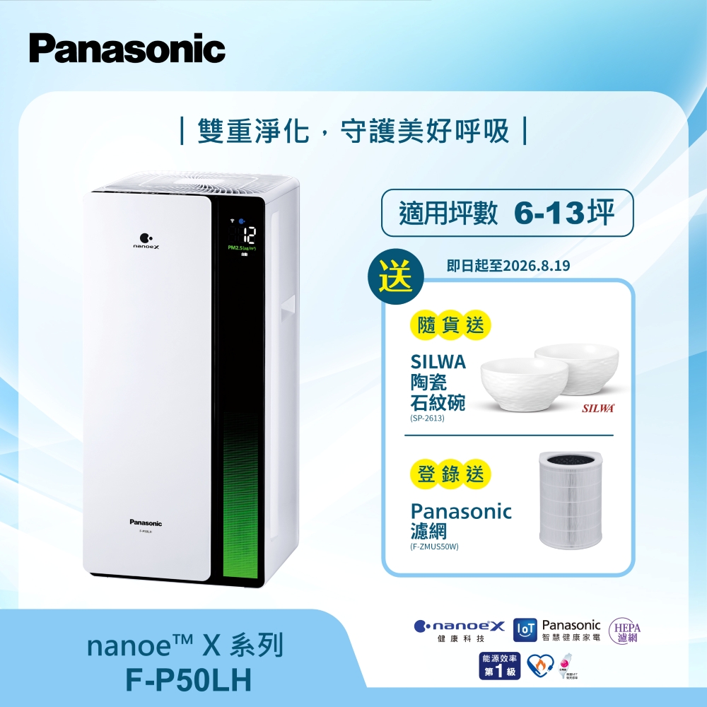 nanoeX雙重淨化空氣清淨機 F-P50LH