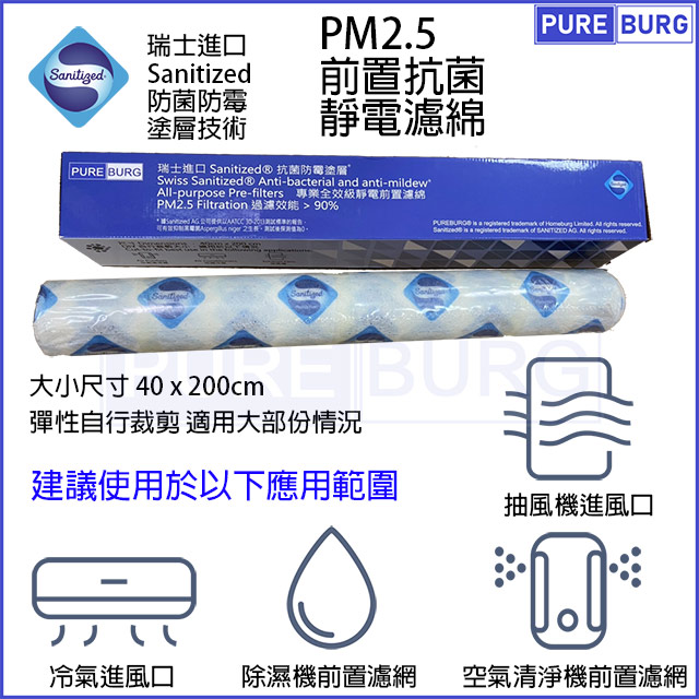 抗.菌防霉PM2.5前置濾網濾綿適用各 空氣清淨機 除濕機 冷氣機 3M 小米 飛利浦Philips SHARP夏普Honeywell Coway Hitachi 日立 Panasonic 國際牌 LG Fujitsu 聲寶 東元 冰點