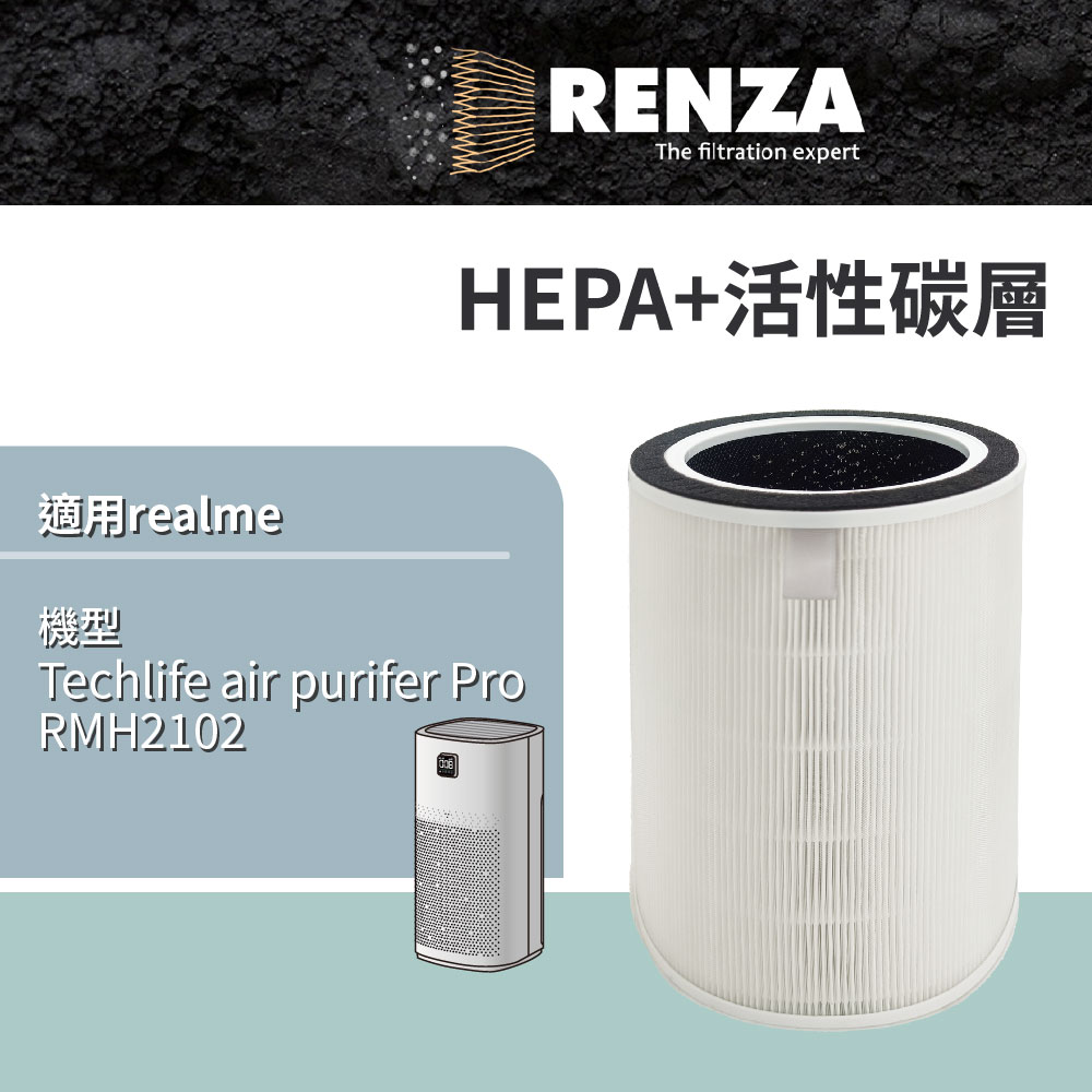 realme 適用  Techlife 殺菌空氣清淨機 air purifier Pro HEPA+活性碳濾網