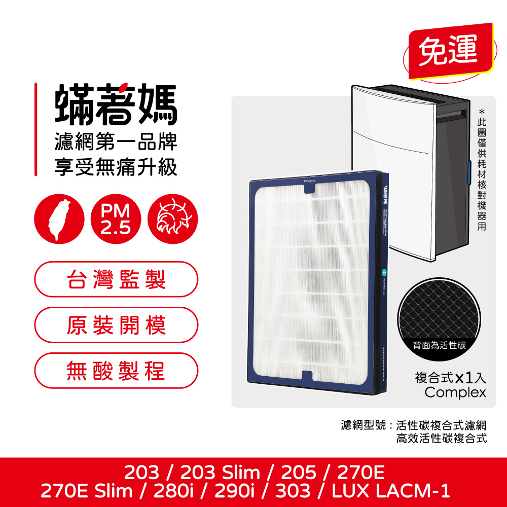 蟎著媽  濾網   適用 Blueair 203 205 270e 280i 290i 樂智 LACM-1 空氣清淨機