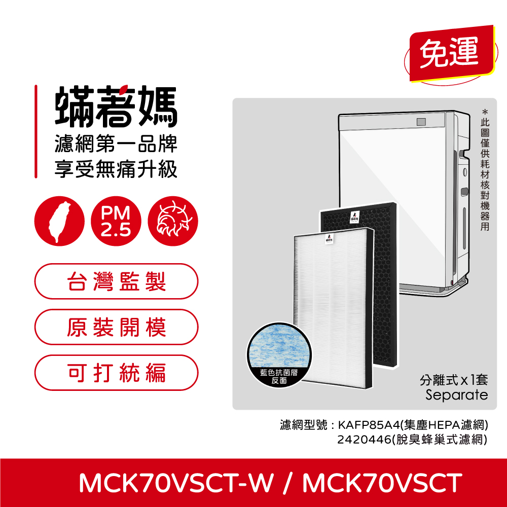 適用 大金 DAIKIN ACK70N MCK70 MCK70VSCT-W TCK70N TCK70P 空氣清淨機 台版 濾網
