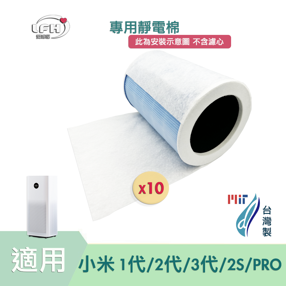 靜電棉【10入組】適用 1代 2代 2S Pro 3代 淨化器 清淨機濾網 靜電過濾棉 台灣製