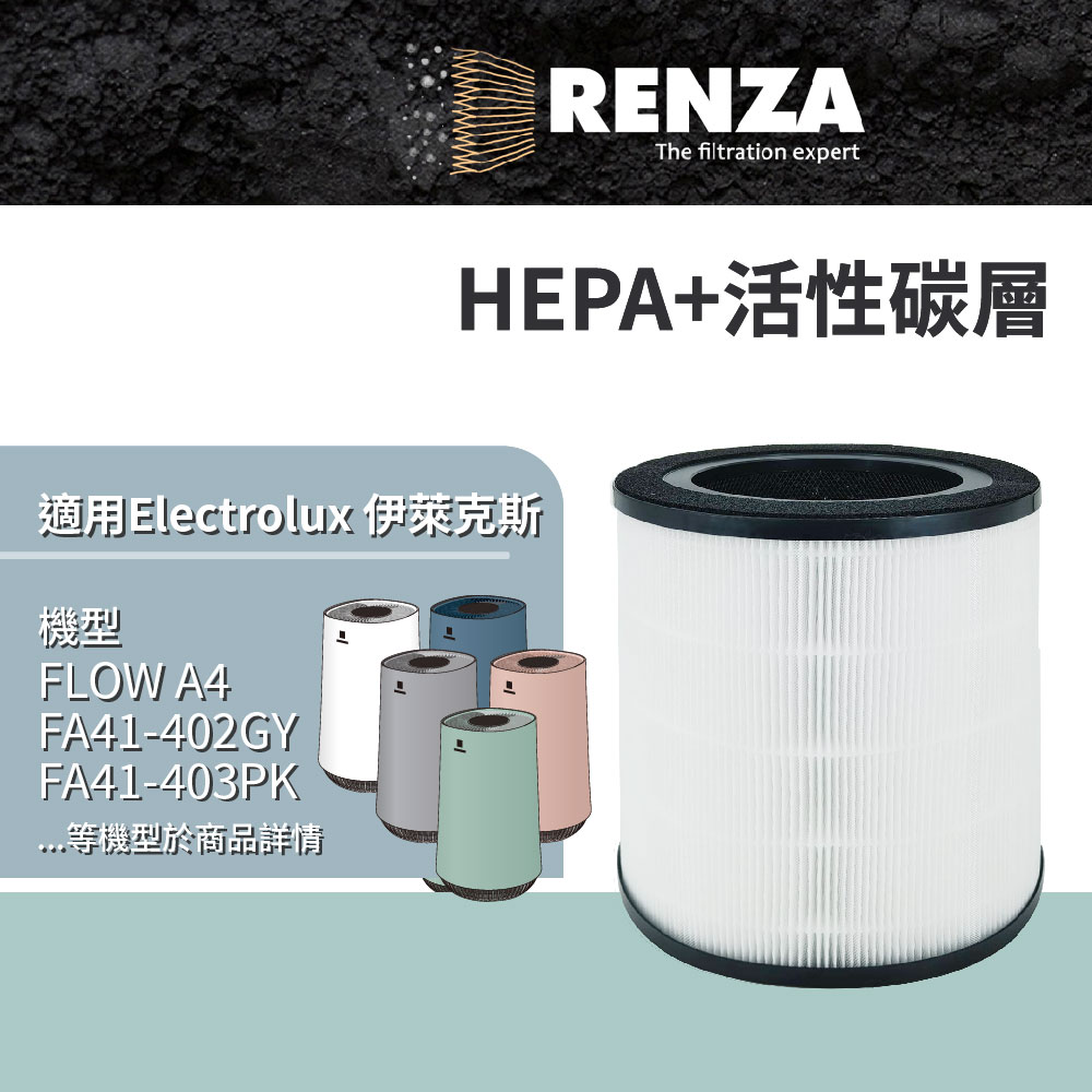 RENZA 適用 FLOW A4 UV抗菌空氣清淨機 FA41-403 可替換EFFCLN4 濾網