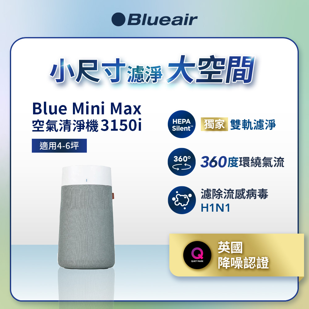 (夏季除異味)Blue Mini Max 空氣清淨機(最大適用6坪)