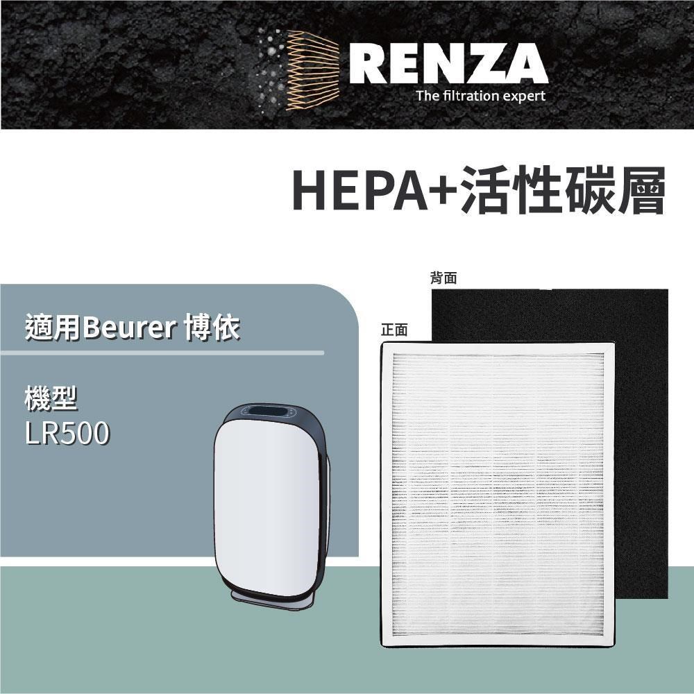 RENZA 適用 Beurer 博依 LR500 智能高效WIFI 空氣清淨機 HEPA+活性碳 濾網 濾芯