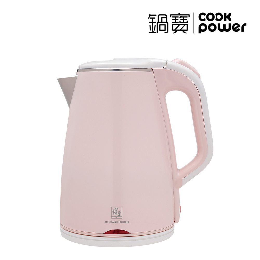 【鍋寶】316保溫雙層防燙不銹鋼快煮壺-1.8L 粉紅 KT-90183P