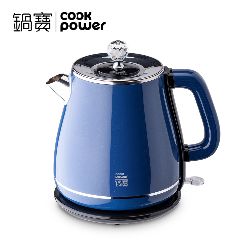 316不鏽鋼雙層防燙快煮壺1.8L-藍(KT-92182B)