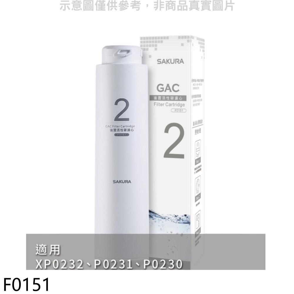 SAKURA 櫻花 後置活性碳第2道適用P0230/P0231濾心【F0151】
