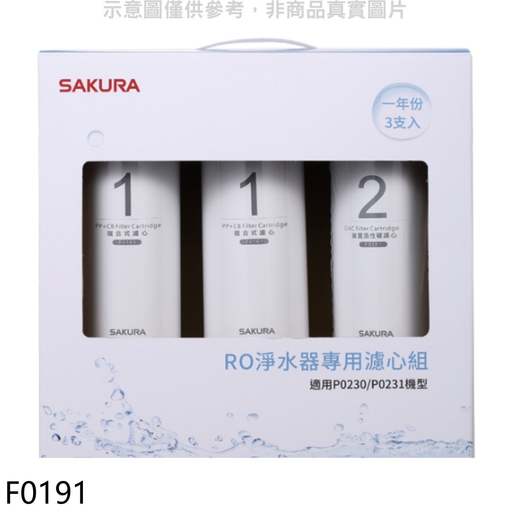 SAKURA 櫻花 一年份3入組組(不含RO膜)適用P0230/P0231濾心【F0191】