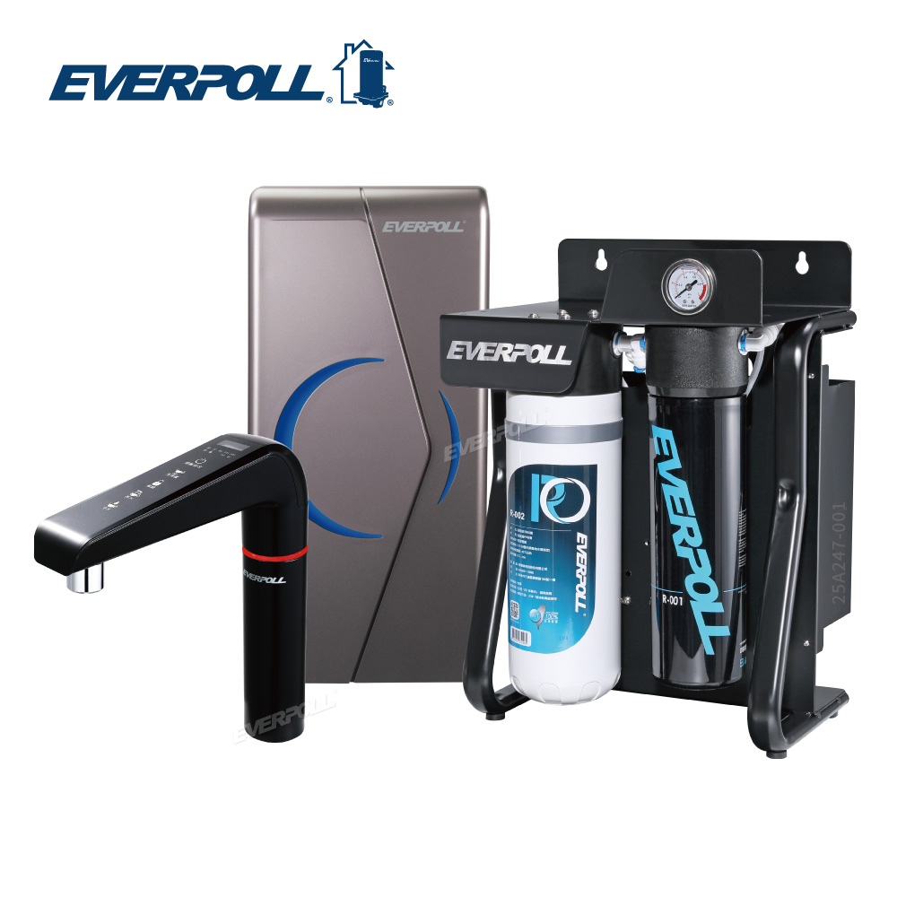 EVERPOLL 愛科濾淨 廚下型雙溫UV觸控飲水機+直出式極淨純水設備 (EVB-298-E+RO-900)