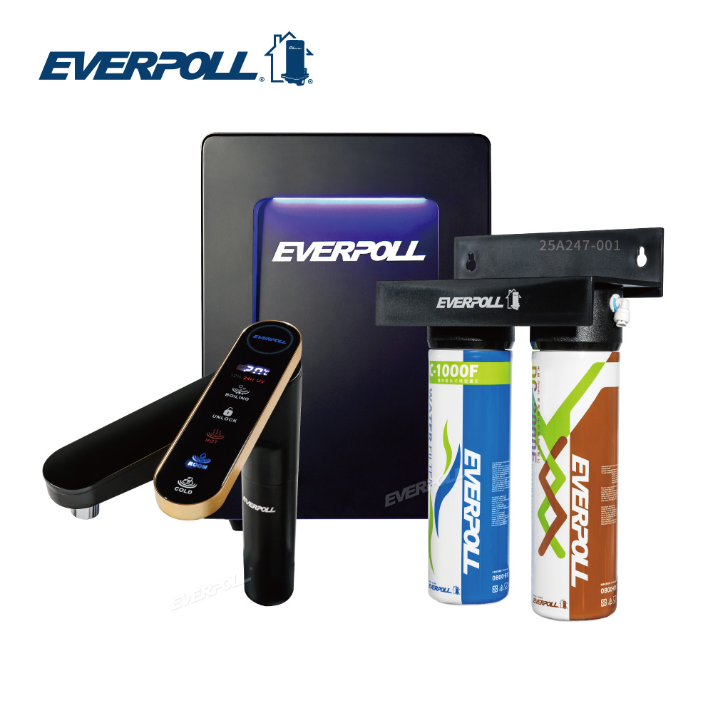 EVERPOLL 愛科濾淨 智能廚下型三溫UV觸控飲水機+經典複合淨水器 (EVB-398+DCP-3000HA)