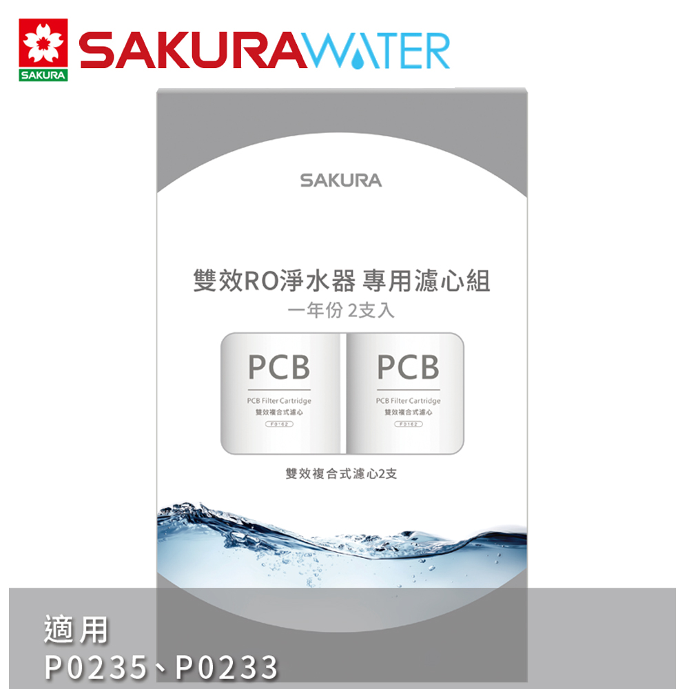 SAKURA 櫻花 雙效RO淨水器2年份專用濾心F2192(F0162x2支)（其他規格）