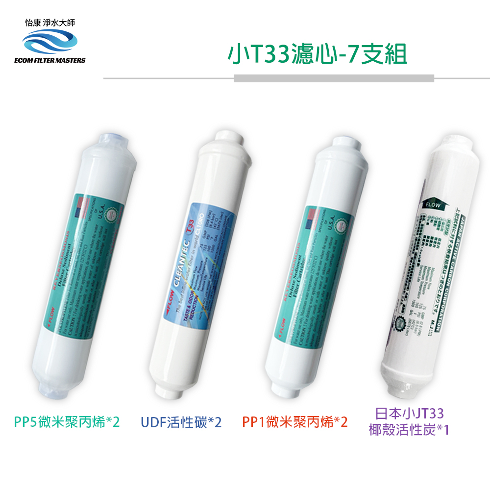 怡康 飲水機 小T型 半年份濾心 7支組【不含安裝】