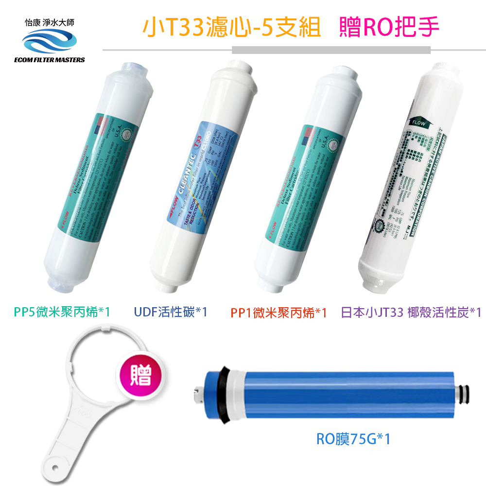 怡康 飲水機 小T型 1-5道濾心 5支組【不含安裝】