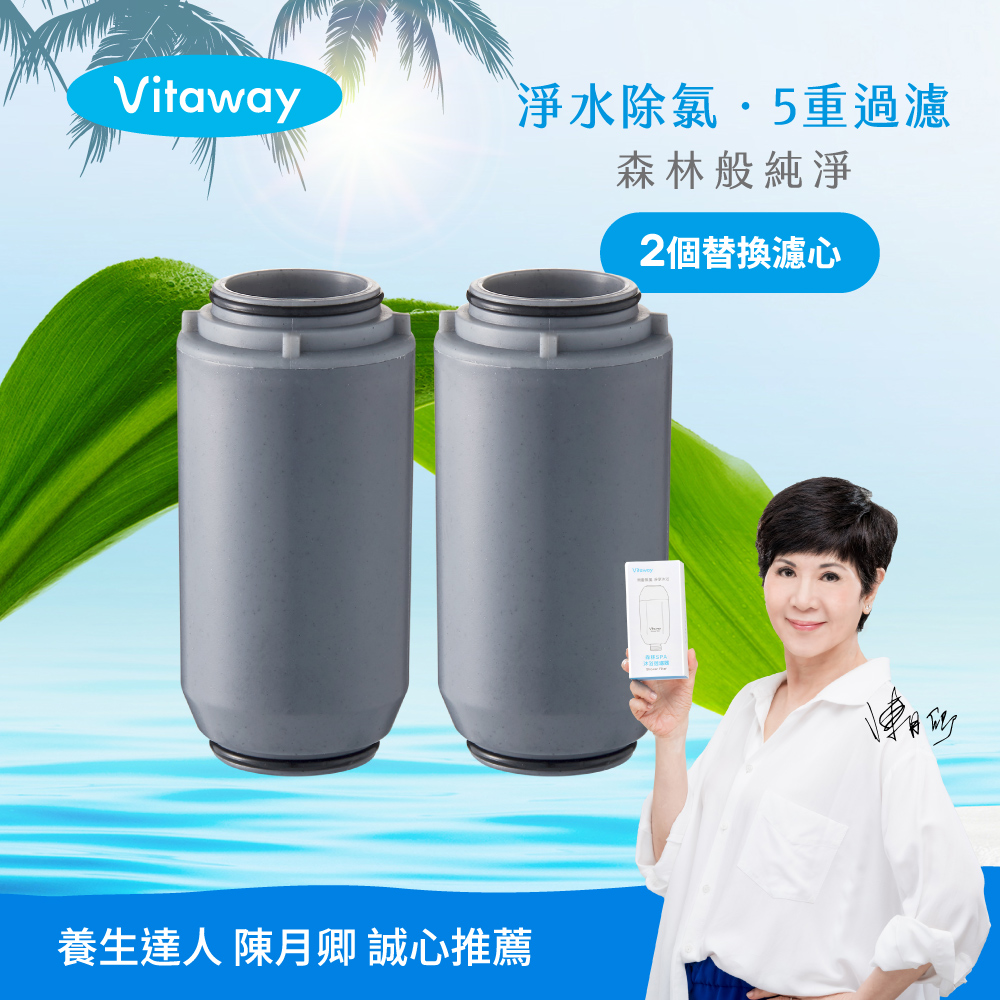 Vitaway 維他惠 森林SPA活水沐浴過濾器專用濾心2入-台灣製造-陳月卿推薦