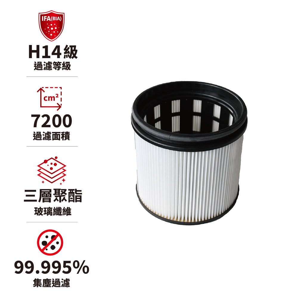 STARMIX 【德國吸特樂】【FPPR7200 HEPA】三層聚酯玻璃纖維多摺筒式過濾器