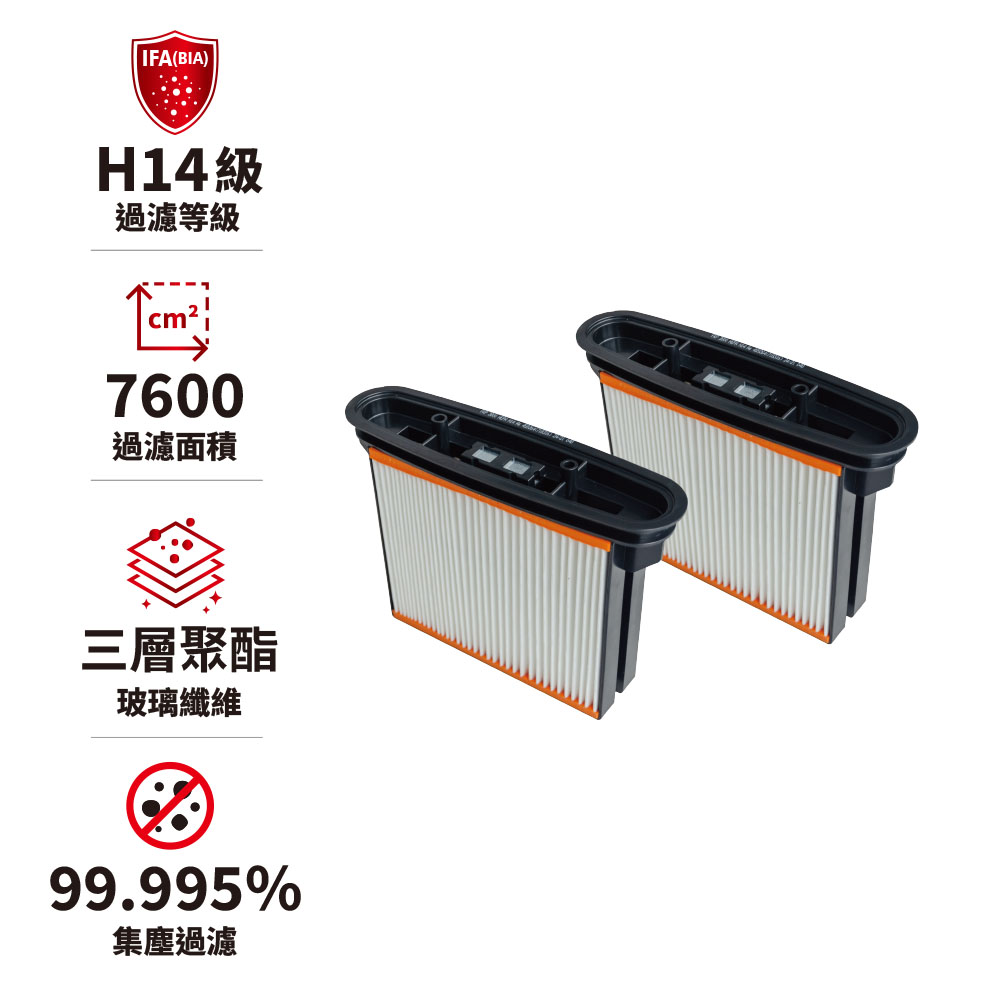 STARMIX 【德國吸特樂】【FKP3800 HEPA】三層聚酯玻璃纖維多摺匣式過濾器兩入組