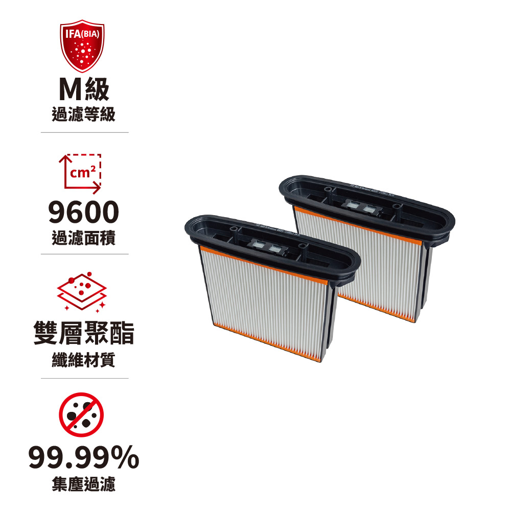 STARMIX 【德國吸特樂】【FKP4800】雙層聚酯纖維多摺匣式過濾器兩入組