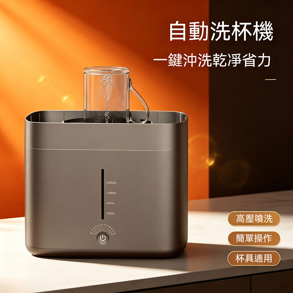 【木洸】1.8L洗茶杯機 全自動智能洗茶器 茶杯清洗機 茶具沖洗機 茶碗清洗機-岩石灰色