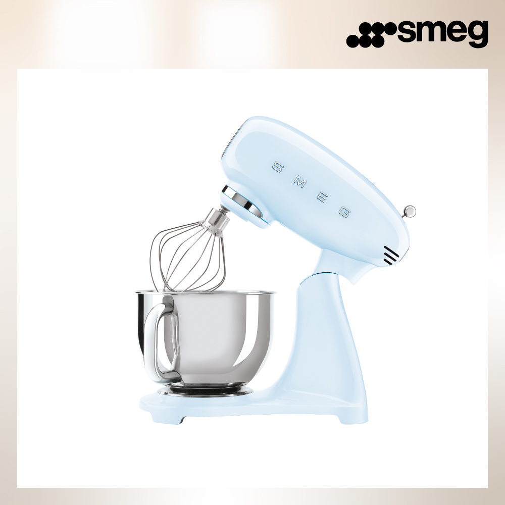 SMEG 義大利復古美學全彩攪拌機-粉藍色