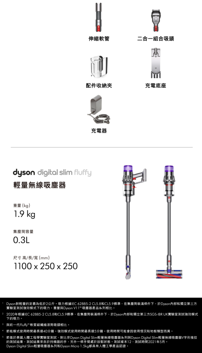 Dyson Digital Slim Fluffy 新一代輕量無線吸塵器銀灰- PChome 24h購物