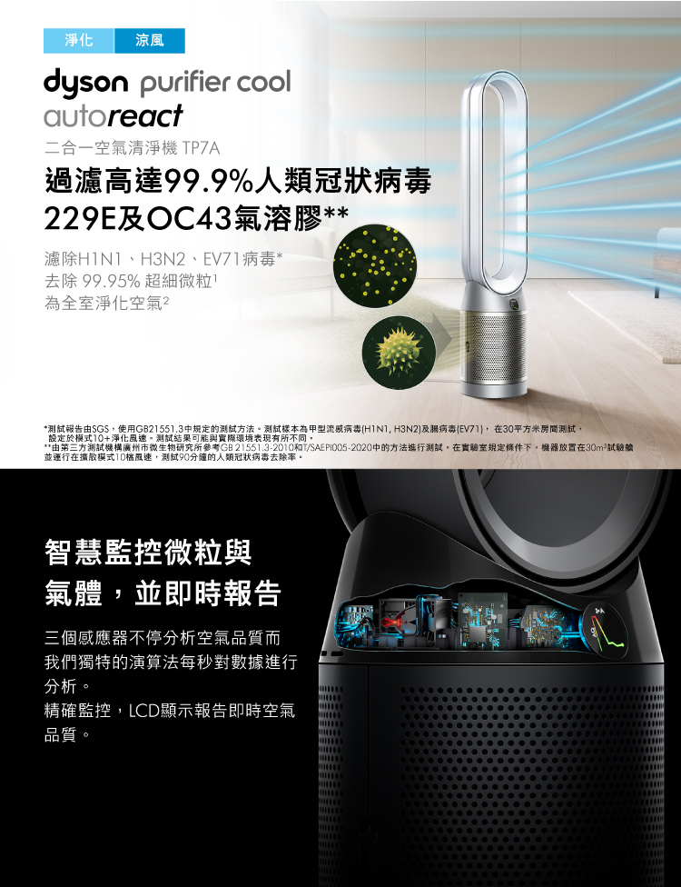 冷暖房/空調 空気清浄器 Dyson Purifier Cool Autoreact 二合一涼風空氣清淨機TP7A 鎳白色 