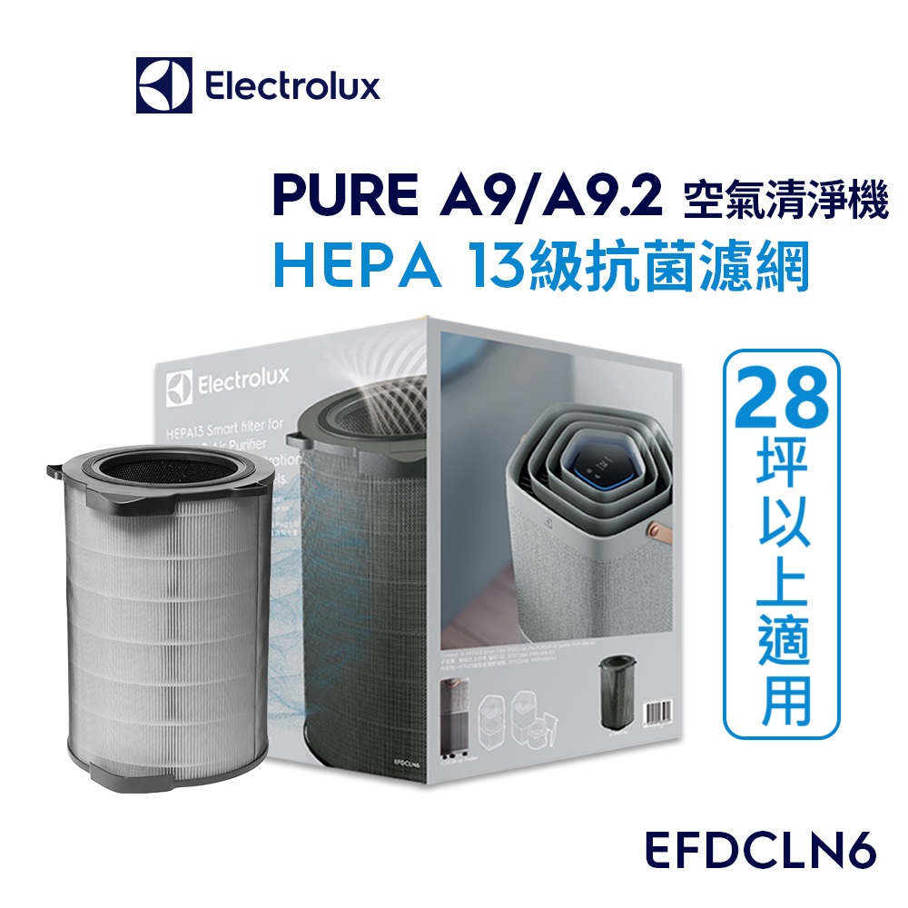 Electrolux 伊萊克斯 Pure A9 空氣清淨機專用 HEPA13 級抗菌濾網組 大坪數專用(EFDCLN6)