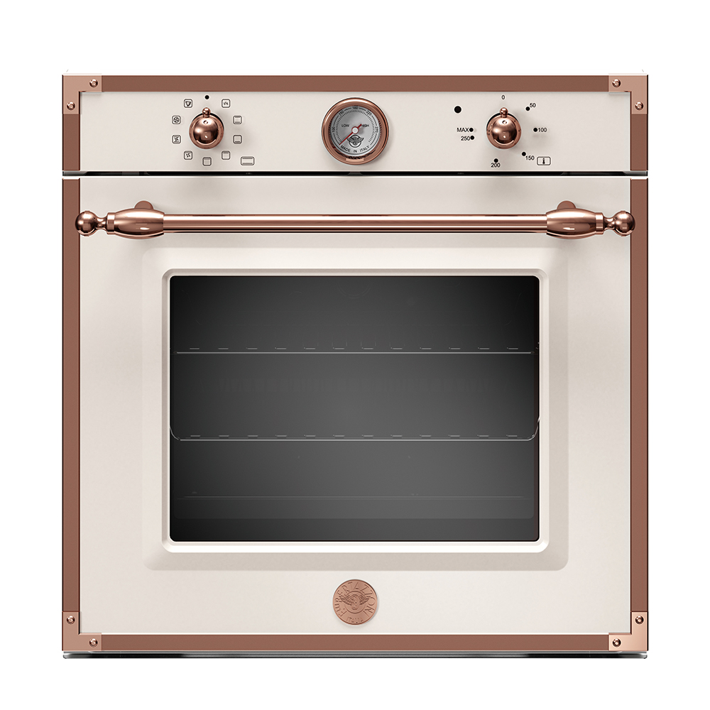 BERTAZZONI 博塔隆尼 義大利 傳承系列嵌入式電烤箱F609HEREKTAC(220V/60Hz)(象牙白/玫瑰金框)