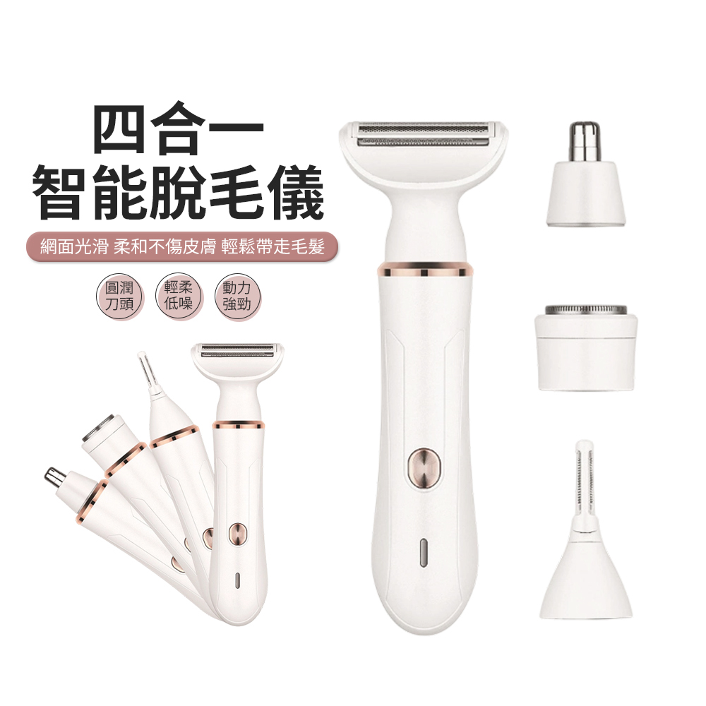 JDTECH 四合一多功能電動剃毛器 美體除毛刀 刮毛刀 剃鬚刀(全身適用 私密處腋下修剪/修容修眉)