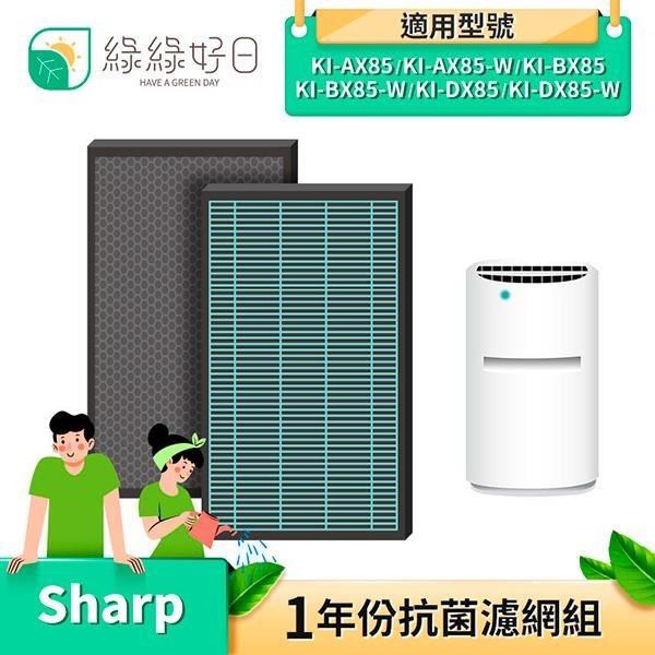綠綠好日 【南紡購物中心】  抗菌 HEPA 濾芯 濾網 蜂巢顆粒 適 夏普 SHARP KI-AX85-W KI-BX85-W KI-DX85-W 空氣清淨機（其他規格）