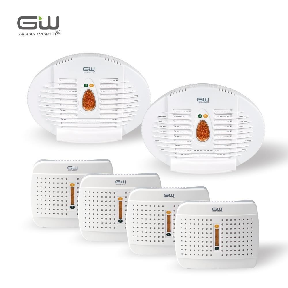 GW 水玻璃 無線式迷你除濕機6件組(E-333*4+E-500*2)