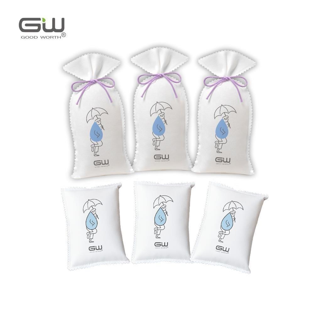 GW 水玻璃 環保除濕袋6件組 (150G+225G各3個)(款式隨機)