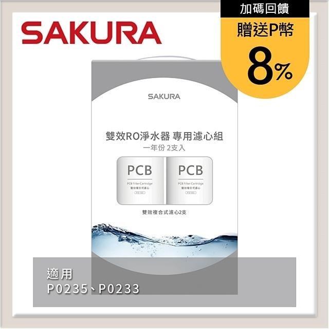 SAKURA 櫻花 雙效RO淨水器專用濾心2支入(一年份) F2192