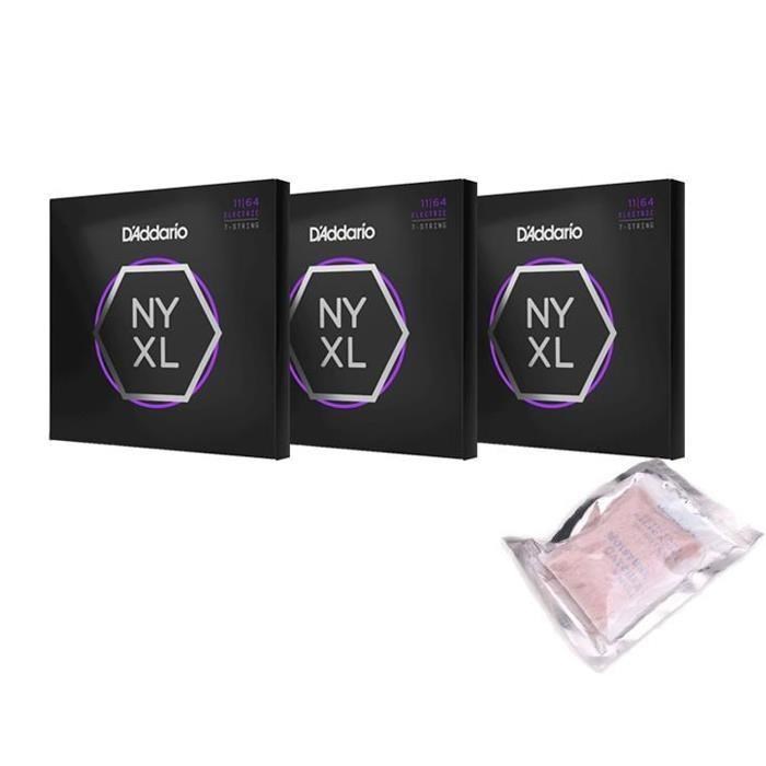 D'Addario NYXL 11-64 七弦電吉他弦 三包裝