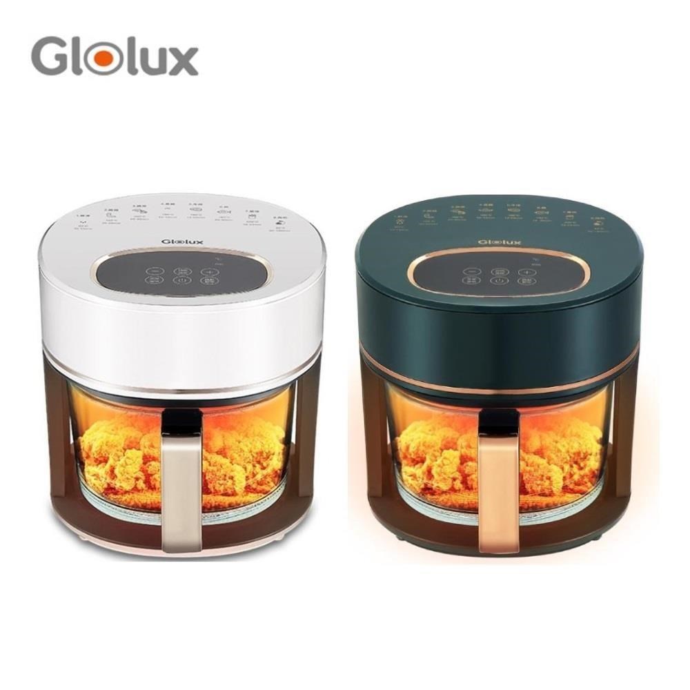 Glolux 【南紡購物中心】 3.5L(綠金香色/小白金)透明全景智慧晶鑽氣炸鍋AF-3501(TC-351AF)