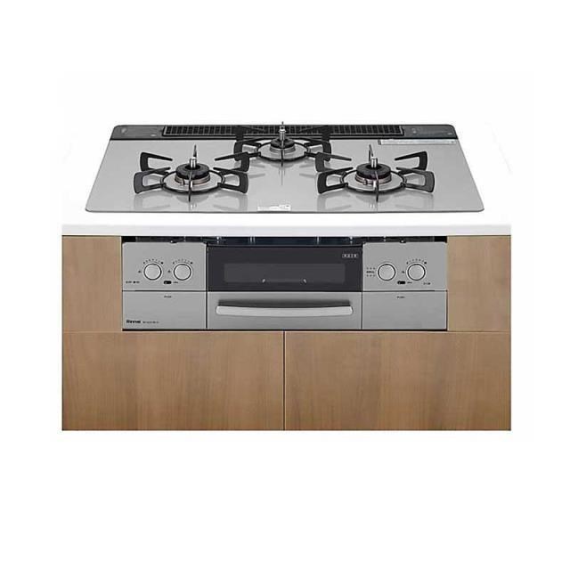 Rinnai 林內 【南紡購物中心】 【RB71W23L7R5-TR_NG1】嵌入式防漏三口瓦斯爐+小烤箱(銀)天然氣含全台安裝