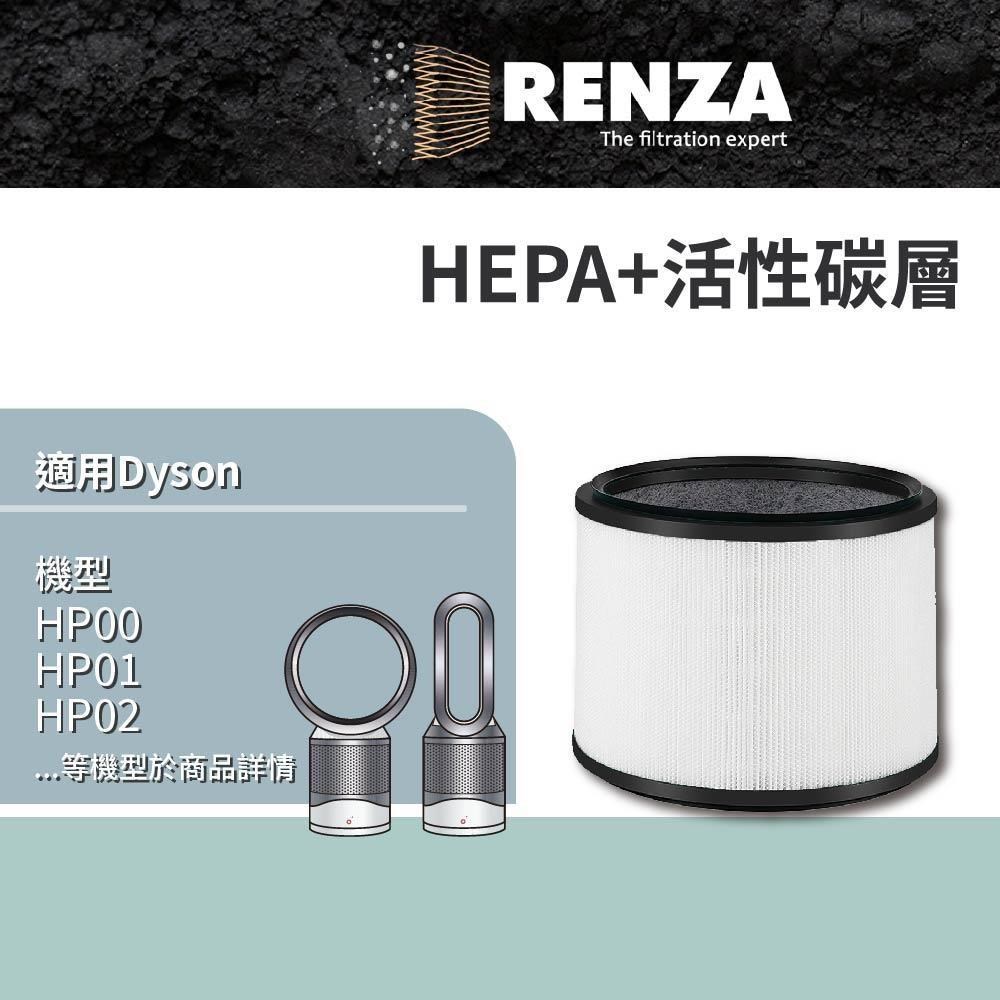 RENZA 適用Dyson HP00 HP01 HP02 HP03 DP01 DP03 HEPA活性碳濾芯 2合1 清净機耗材