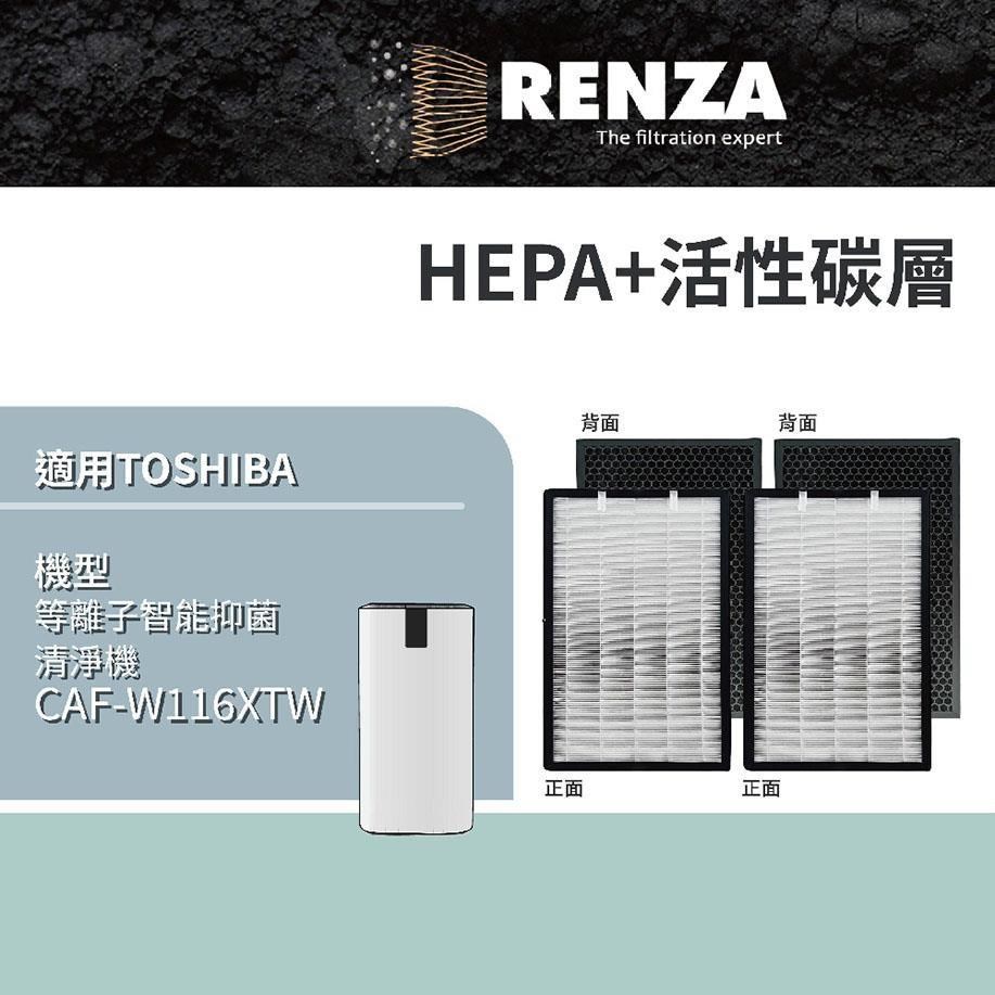 RENZA 適用 TOSHIBA 東芝等離子智能抑菌清淨機 CAF-W116XTW 左右兩片裝