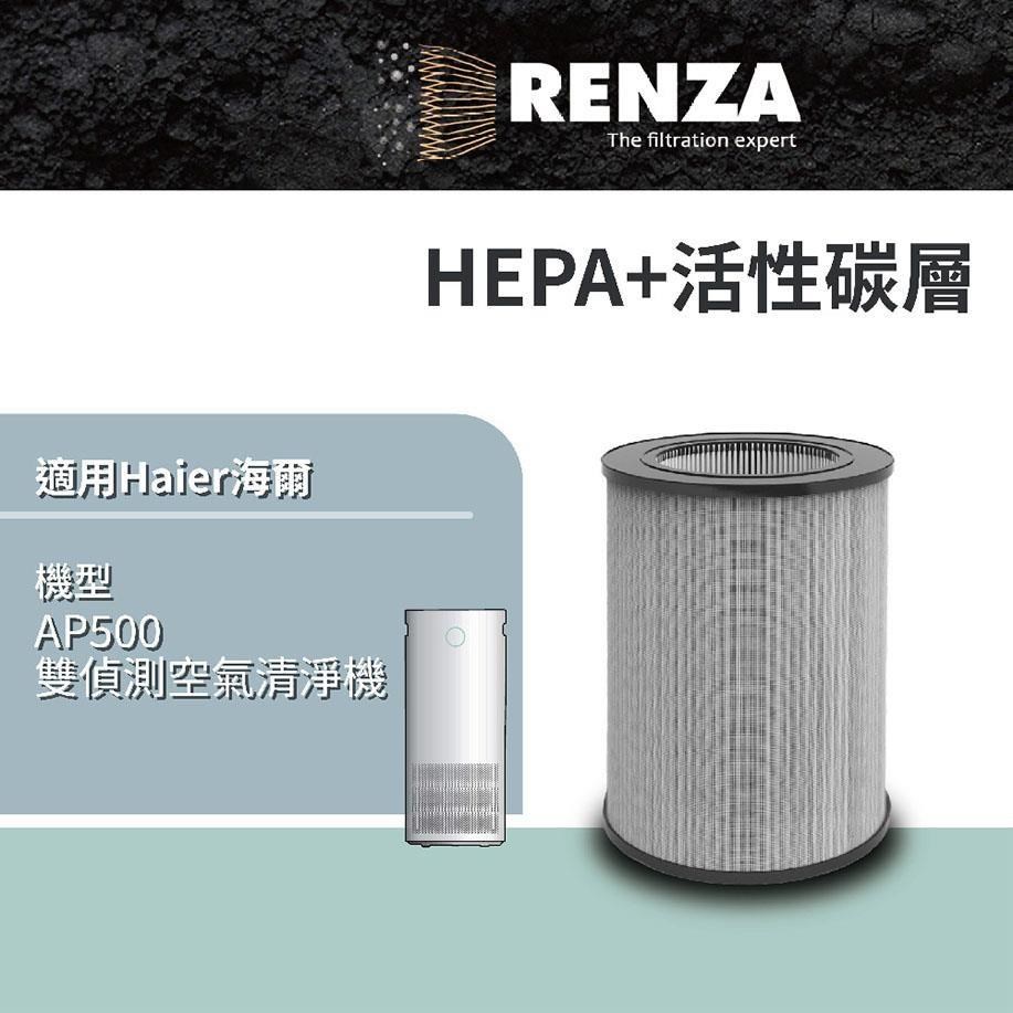 RENZA 適用Haier海爾 AP500雙偵測空氣清淨機 AP500F-01 高效複合式濾芯