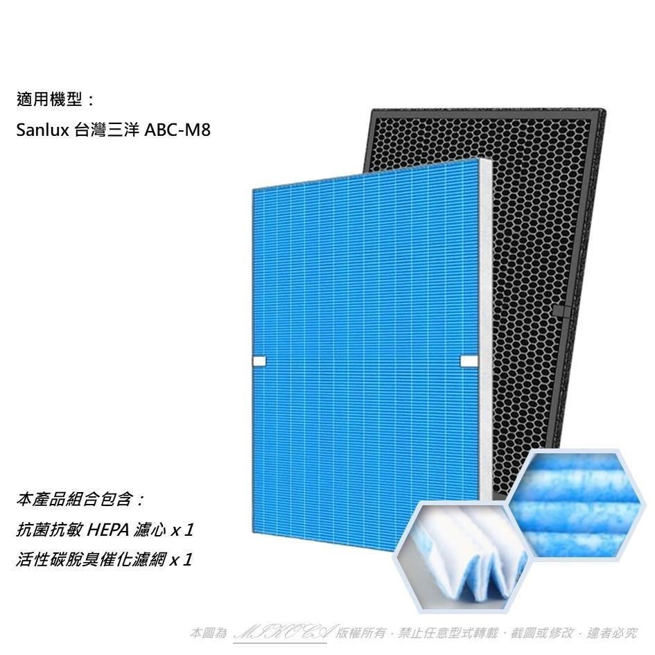 抗菌抗敏 適用 Sanlux 台灣三洋 ABC-M8 ABCM8 空氣清淨機 CAFT-M8HC