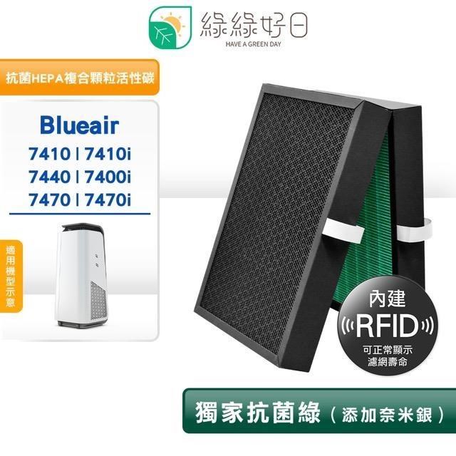 綠綠好日 【南紡購物中心】 適用 Blueair 7410i 7440i 7470i 7400 Smart Filter 複合式 HEPA 抗菌濾芯 蜂巢顆粒活性碳