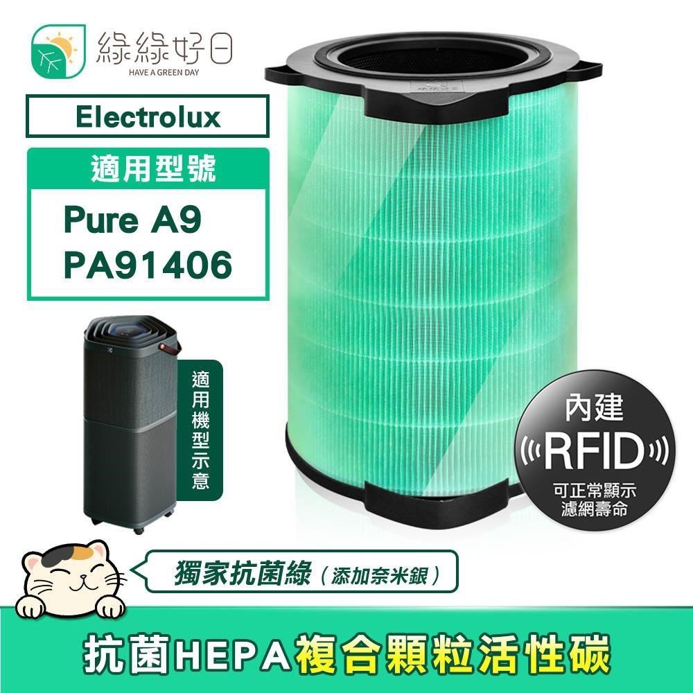 綠綠好日 適用 Electrolux 伊萊克斯 Pure A9 PA91-606 HEPA抗菌顆粒活性碳