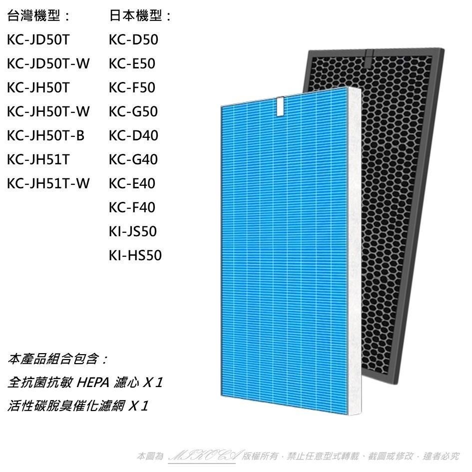 米歐 抗敏 適用 SHARP 夏普 KC-JD50T D E F G 40 50 HEPA 濾網