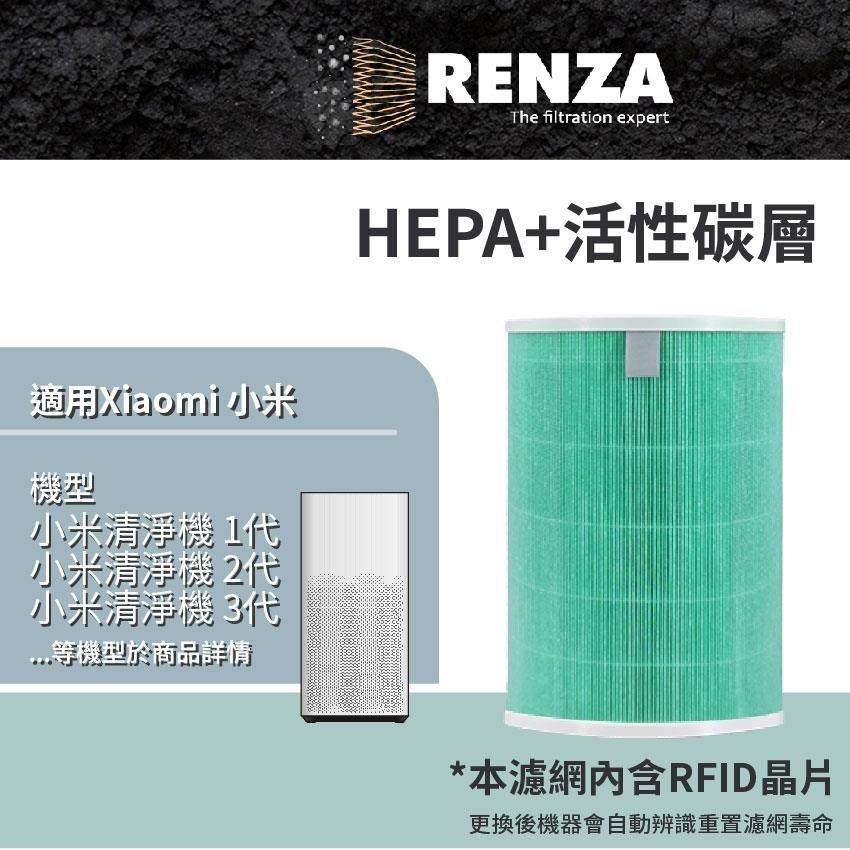 RENZA 適用 小米空氣清淨機 1代 2代 3代 2S Pro 除甲醛增強版 HEPA+活性碳