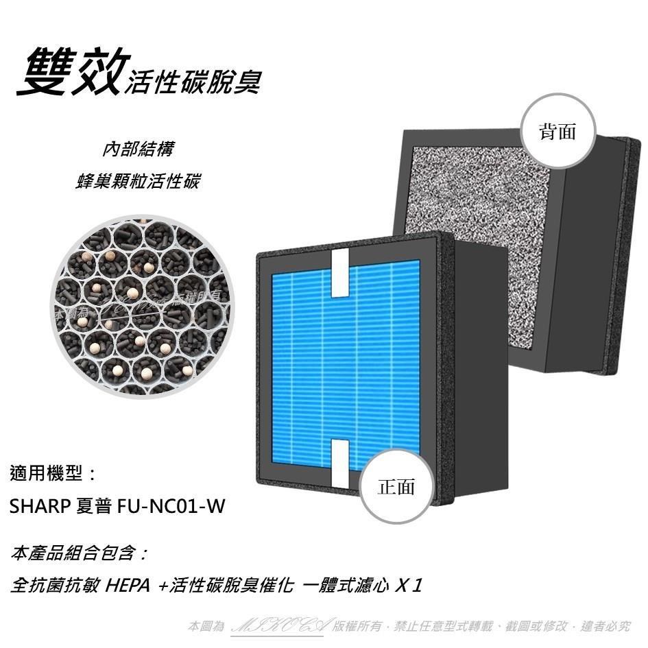 米歐 適用 SHARP 夏普 FU-NC01-W 空氣清淨機 濾心 濾網