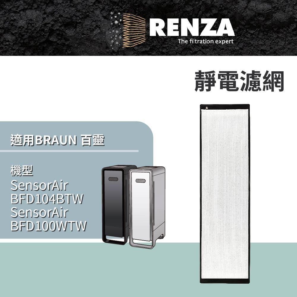 RENZA Braun 百靈 SensorAir BFD104BTW BFD100WTW 空清機 可水洗靜電濾網